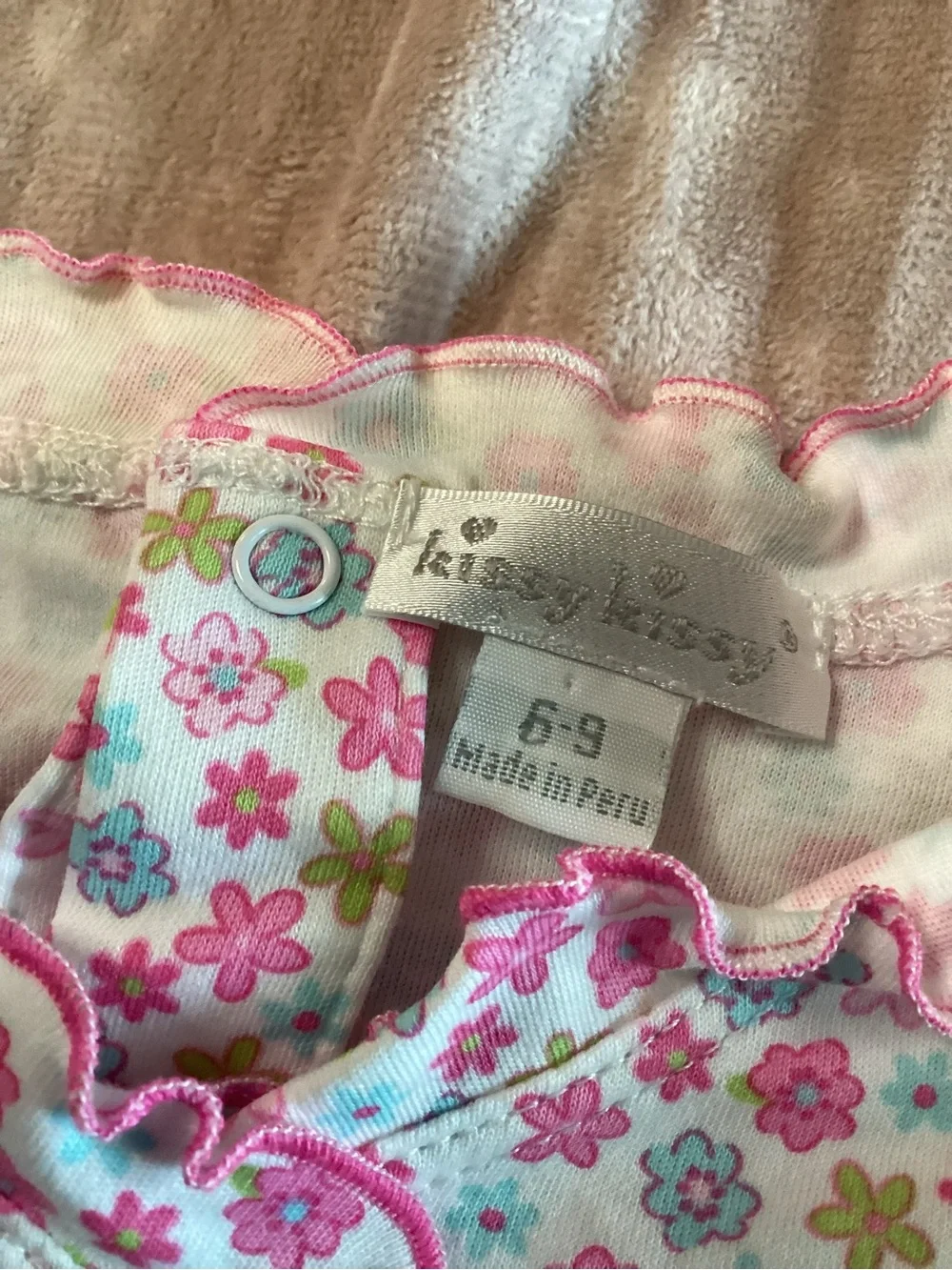 Kissy Kissy Pink Floral Footed One-Piece Sleeper
